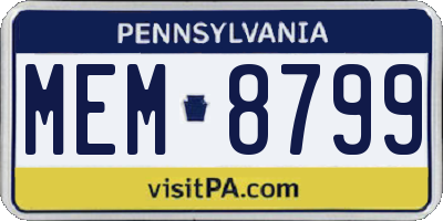 PA license plate MEM8799