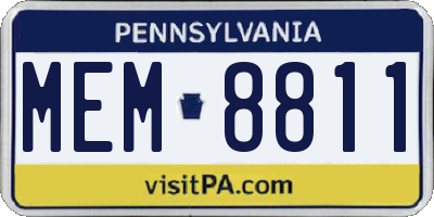 PA license plate MEM8811