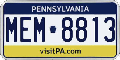 PA license plate MEM8813