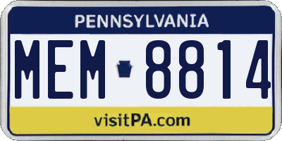 PA license plate MEM8814
