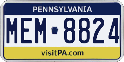 PA license plate MEM8824