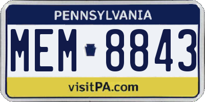 PA license plate MEM8843