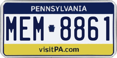 PA license plate MEM8861