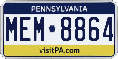 PA license plate MEM8864