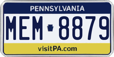 PA license plate MEM8879