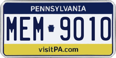 PA license plate MEM9010