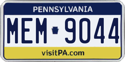 PA license plate MEM9044