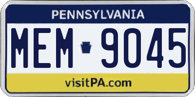 PA license plate MEM9045