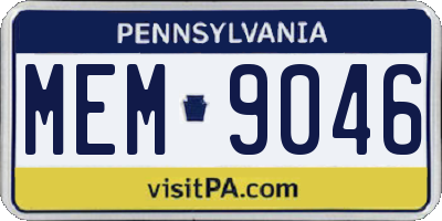 PA license plate MEM9046