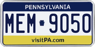 PA license plate MEM9050