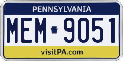 PA license plate MEM9051
