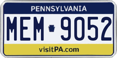 PA license plate MEM9052