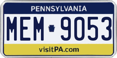 PA license plate MEM9053