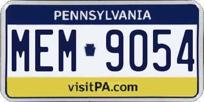 PA license plate MEM9054