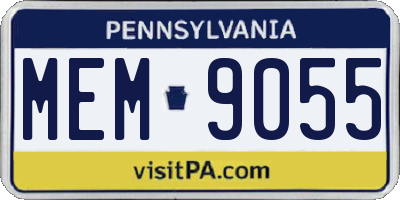 PA license plate MEM9055