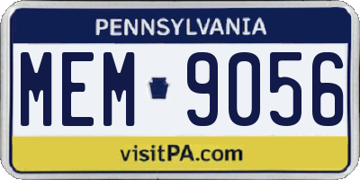 PA license plate MEM9056