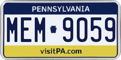 PA license plate MEM9059