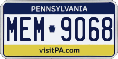 PA license plate MEM9068