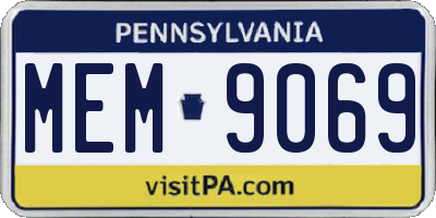 PA license plate MEM9069