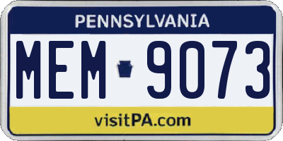 PA license plate MEM9073