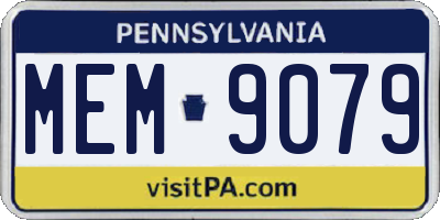 PA license plate MEM9079