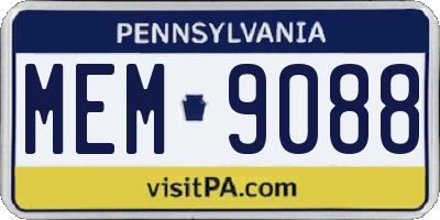 PA license plate MEM9088