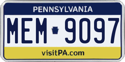 PA license plate MEM9097