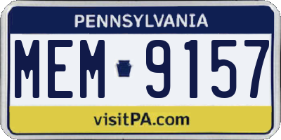 PA license plate MEM9157
