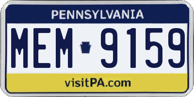 PA license plate MEM9159
