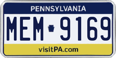 PA license plate MEM9169