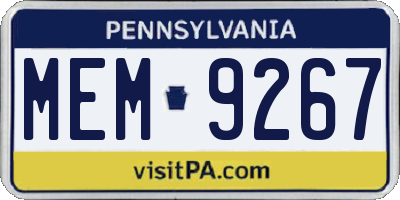PA license plate MEM9267