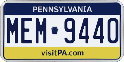 PA license plate MEM9440