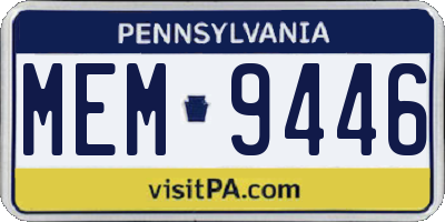 PA license plate MEM9446