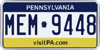 PA license plate MEM9448