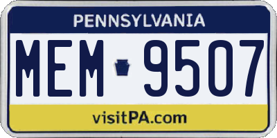 PA license plate MEM9507