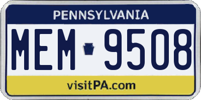 PA license plate MEM9508