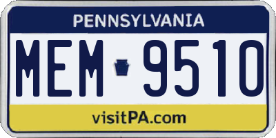 PA license plate MEM9510