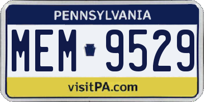 PA license plate MEM9529