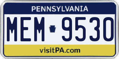 PA license plate MEM9530