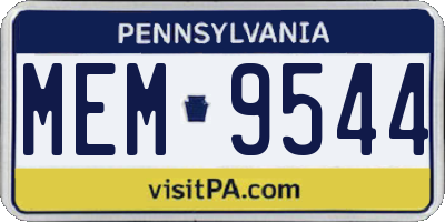 PA license plate MEM9544