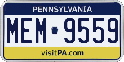 PA license plate MEM9559