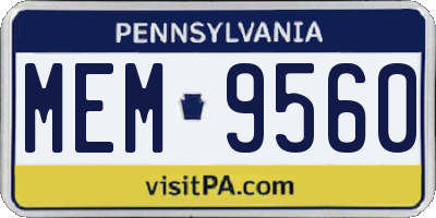 PA license plate MEM9560