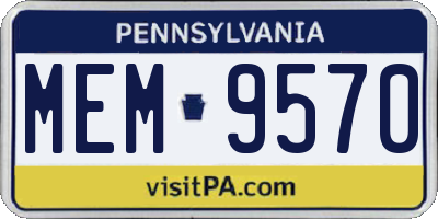 PA license plate MEM9570