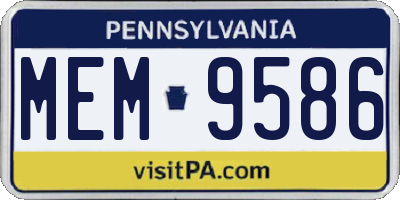 PA license plate MEM9586