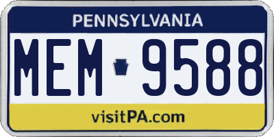PA license plate MEM9588