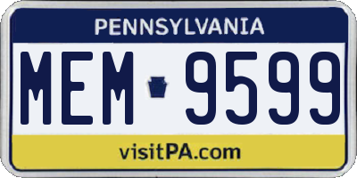 PA license plate MEM9599