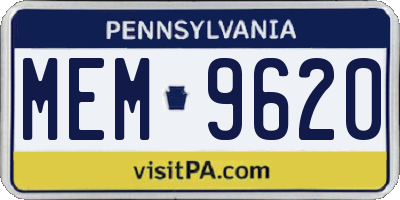 PA license plate MEM9620