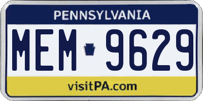 PA license plate MEM9629