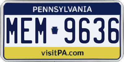 PA license plate MEM9636