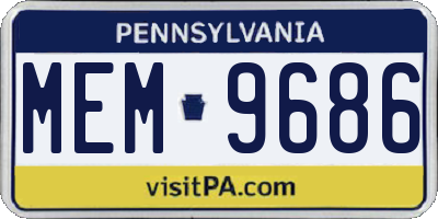 PA license plate MEM9686